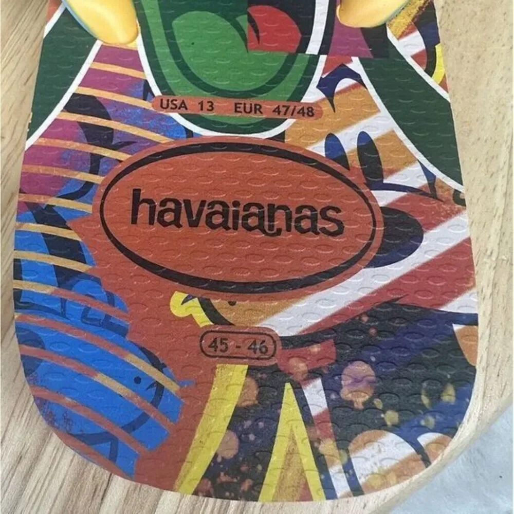 New Havaianas Thongs Flip Flops Disney Colorful Goofy SZ 13‎ US